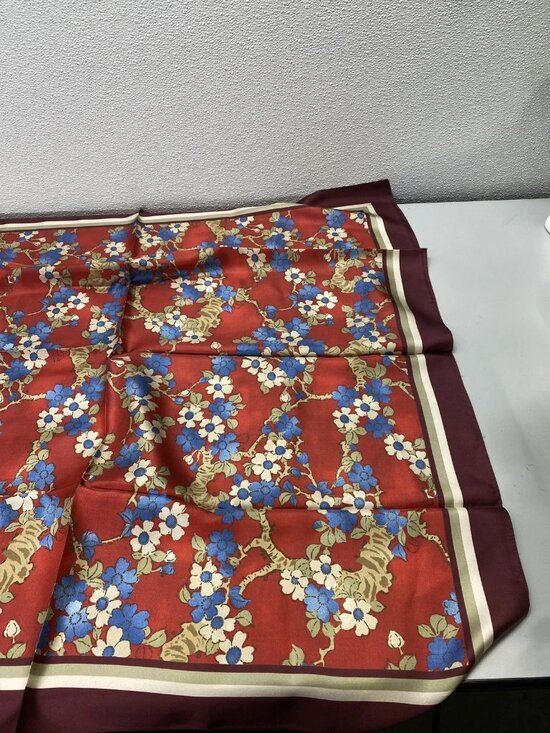 Tuckernuck Women’s Scarlet Sakura Silk Scarf One Size Red Floral - Picture 1 of 10